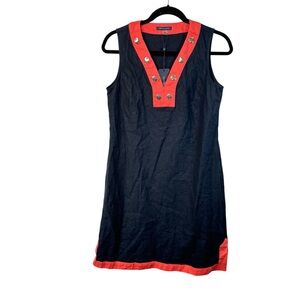 Tommy Hilfiger Preppy Linen Colorblock Shift Dress NWT Summer Resort Size 6 NWT